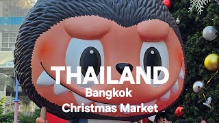 Labubu at Central World Bangkok Christmas Market  Thailand  Giant Labubu  4K Walking tour [upl. by Ainot72]