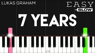 Lukas Graham  7 Years  SLOW EASY Piano Tutorial [upl. by Eirrehs421]