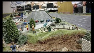 Scalextric  Early 1960s Grand Prix Cars racing on a 6 lane track [upl. by Ytrebil]