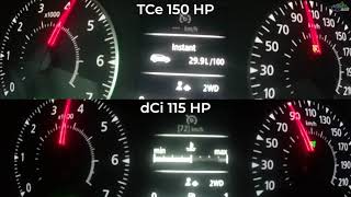 Dacia Duster 15 4x4 vs Duster 13 TCe 150 Acceleration 0100 KmH RPM Difference [upl. by Roderic]