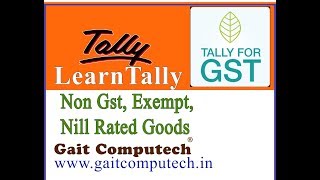 Non gst Exempt Nill rated Goods Entry in tally ERP 9 6 4 5 [upl. by Amihc935]