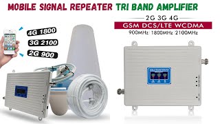 Mobile Signal Repeater Tri Band Amplifier  Cell Phone Signal Booster  2G 3G 4G Network GSM 900 [upl. by Atsyrk]