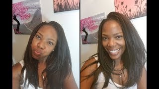 Straight Hair Crochet Braids using Freetress Braid Yaky Bounce [upl. by Lockhart]