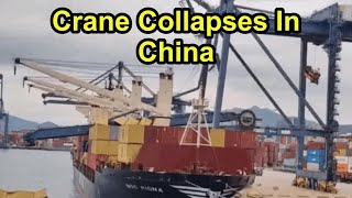 Gantry Crane Collapses On MSC Container Ship in the port of Yantian China [upl. by Aneetsirhc]