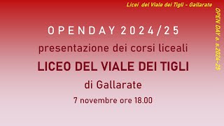 OPENDAY 2024 25 Licei Viale dei Tigli  Gallarate [upl. by Atnovart]