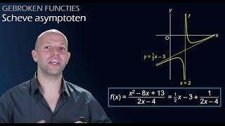 Wat zijn scheve asymptoten En hoe stel je de formule op vwo B  WiskundeAcademie [upl. by Namruht]