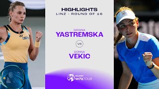 Dayana Yastremska vs Donna Vekic  2024 Linz Round of 16  WTA Match Highlights [upl. by Nana]