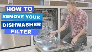 How To Remove Your KitchenAid Dishwasher Filter  KDPM604KPSS [upl. by Etnahsa310]