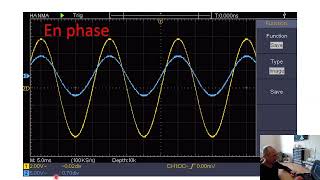 Utilisation dun oscilloscope pour visualiser le déphasage tensionintensité dun circuit RC [upl. by Chaffin]