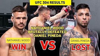 UFC 304 results Nathaniel Wood destroys Daniel Pinedas face earns unanimous decision victory [upl. by Tayib]