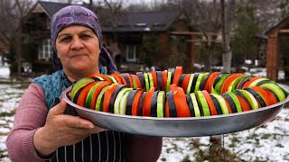 Outdoor Cooking 🍲🌿  Ratatouille with Lamb Ribs 🍖 [upl. by Dumond]