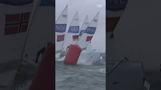 Sailing races are INTENSE 🤯Olympics Sports SportsTok Sailing [upl. by Gable]