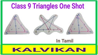 Class 9 Maths Triangles One Shot In Tamil  SSS SAS ASA RHS  Kalvikan [upl. by Am]