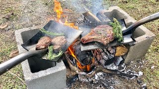 Cooking Steak On A Shovel [upl. by Enilrahc]