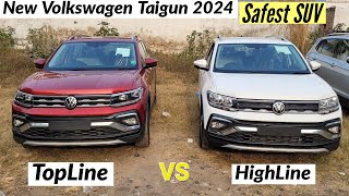 🇩🇪 Volkswagen Taigun Highline Vs Topline Comparison  features in hindi  Taigun Topline 10 tsi At [upl. by Saraann151]