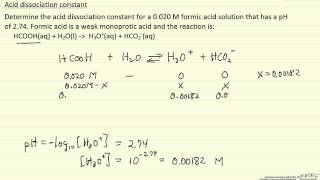 Acid Dissociation Constant Example [upl. by Ireg]