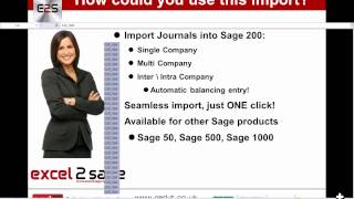 Excel2Sage 200  Import multiple Nominal Journals Into Sage 200 from one Excel file [upl. by Saffren78]