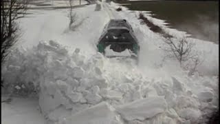 Train snow plowing in Normandy France [upl. by Annairdua827]