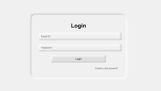 Creating Neumorphic Login Form By Using Html amp Css  ProgMasters [upl. by Tereve]