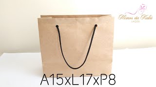 Como Fazer Sacola de Papel Kraft tam P  A15xL17Diy Paper Bag Kaká Magalhães [upl. by Godderd]