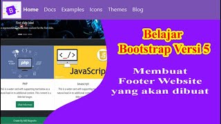 5 Membuat Footer pada website menggunakan bootstrap 5 [upl. by Hunt]