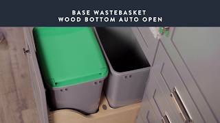 Cardell Cabinetry® Base Wastebasket Wood Bottom Auto Open [upl. by Einafets980]