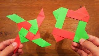 How To Make a Paper Transforming Ninja Star 2  Origami [upl. by Leiba67]