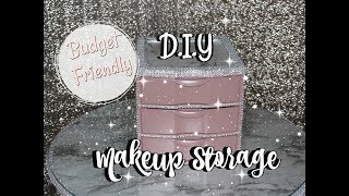 DIY CUSTOM MAKEUP STORAGE  Marble amp Sparkly 😍 [upl. by Aelyak154]