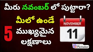 నవంబర్ లో పుట్టారా November Born People Astrology Born in November PersonalityJatakamCharacter [upl. by Burkley]