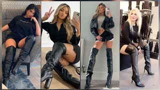 Stunning Womens in High heel Leather long Boots  Latest Over Knee Boots boots leather [upl. by Kilgore88]