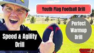 Youth Flag Football Drill  Warmup Drill for Speed amp Agility  Perfect for flagfootball football [upl. by Marte332]