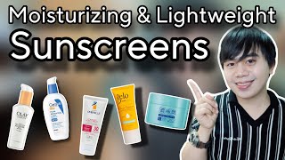 Recommended SUNSCREENS that are LIGHWEIGHT amp MOISTURIZING  For all skin types [upl. by Eaneg]