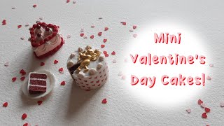 Miniature Valentines Day Cakes  Dollhouse Food Tutorial [upl. by Ahsaela]