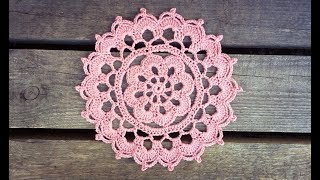 Crochet Flower Summer Haze Doily Tutorial Easy For Beginners [upl. by Jarrid]