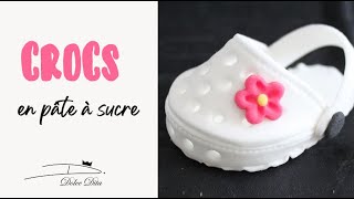 ☀️ CHAUSSURES CROCS DE BÉBÉ EN PÂTE À SUCRE FACILES avec Patron à Imprimer pour Gâteau CAKE DESIGN [upl. by Adnohs]