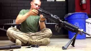 M240 Medium machine gun clearing disassembly reassembly and function check [upl. by Leuqcar]