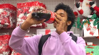 Drinking a 2 LITER Bottle of Coke FAST at Target [upl. by Idelson808]