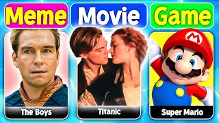 Save One Song😉  MEME vs MOVIE vs VIDEO GAME Themes 🔥🎶 [upl. by Aihtela]