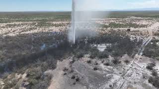 Drone Footage Shows Old Wells Blowout Causing Stink in Texas Town [upl. by Meadows]