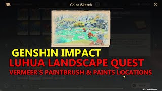 Genshin Impact Luhua Landscape  Vermeers Paintbrushes and Paints Locations  Strange Rock [upl. by Hakim]