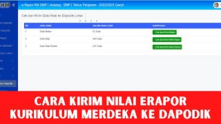 🔴CARA KIRIM NILAI ERAPOR KURIKULUM MERDEKA KE DAPODIK [upl. by Aicil]