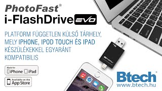 iFlashDrive Evo külső tárhely használata iPhone okostelefonokkal tutorial video  wwwbtechhu [upl. by Lebama]