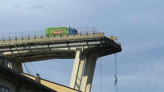 Multiple dead in motorway bridge collapse in Genoa [upl. by Yrreiht]