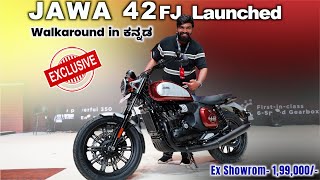 Jawa 42FJ 350  Price Engine and Features Walkaround in ಕನ್ನಡ  PradeeponWheels ಕನ್ನಡ [upl. by Aniroz480]