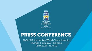 Press conference  2024 IIHF Ice Hockey World Championship Division I Group A  Bolzano [upl. by Houlberg175]