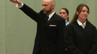 Raw Mass Murderer Makes Nazi Salute In Court [upl. by Nosylla989]