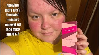 Mary Kays timewise moisture renewal gel mask mask and QampA [upl. by Chryste]