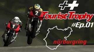 TOURIST TROPHY Epic Split screen Gameplay  NURBURGRING nordschleife Yamaha TZR 250 2 stroke [upl. by Chaudoin]