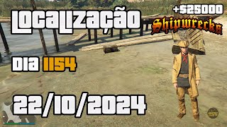 GTA ONLINE BAÚ DO TESOURO NÁUFRAGO LOCALIZAÇÃO FARRAPOS DE TRAJE SHIPWRECK DIA1154 22102024 [upl. by Otxilac]