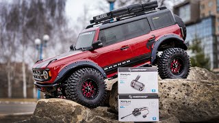 Traxxas TRX4 Bronco 2021 HTech Custom Upgrades Hobbywing AXE R2 2800kv Unpacking and Installation [upl. by Melda]